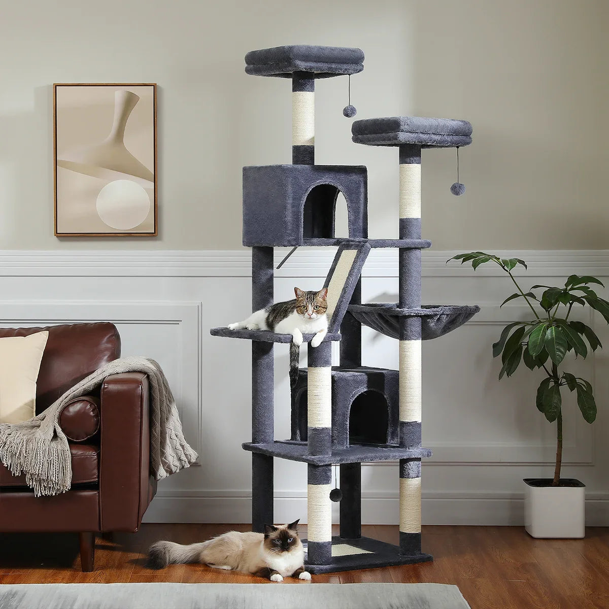 CozyPaws Large Cat Tree Tower with Scratching Posts