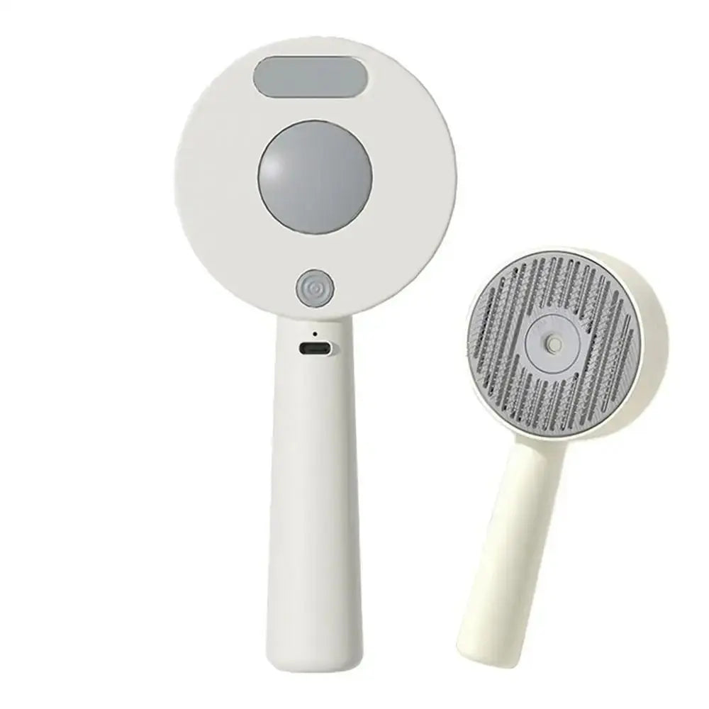 Anti-Static Pet Comb with Spray & One-Click Cleaning