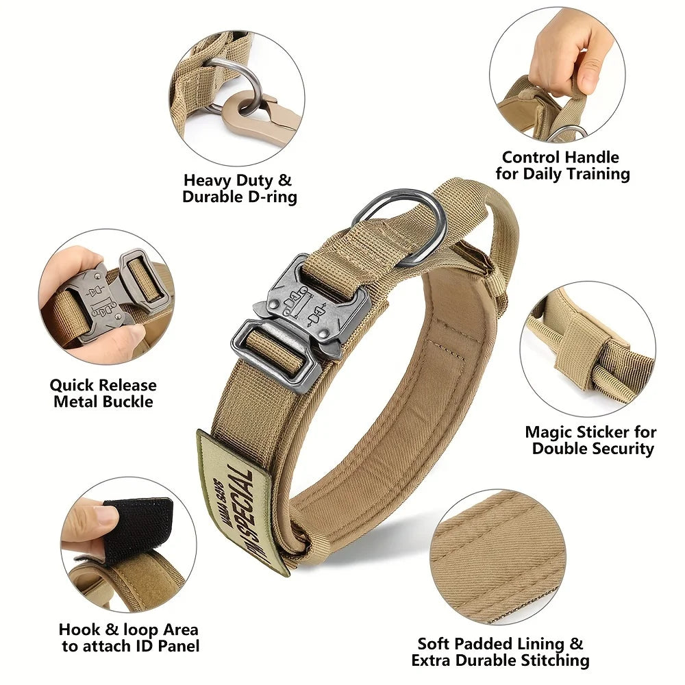 🐕 Tactical Dog Collar with Handle