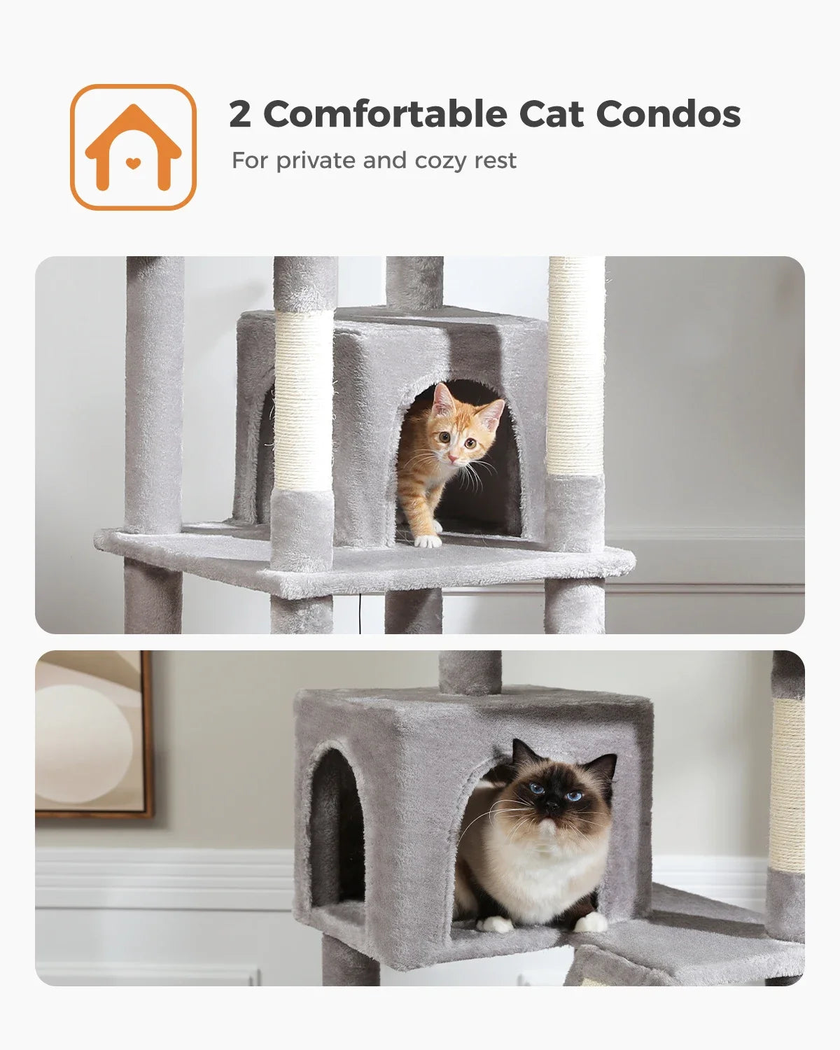 CozyPaws Large Cat Tree Tower with Scratching Posts