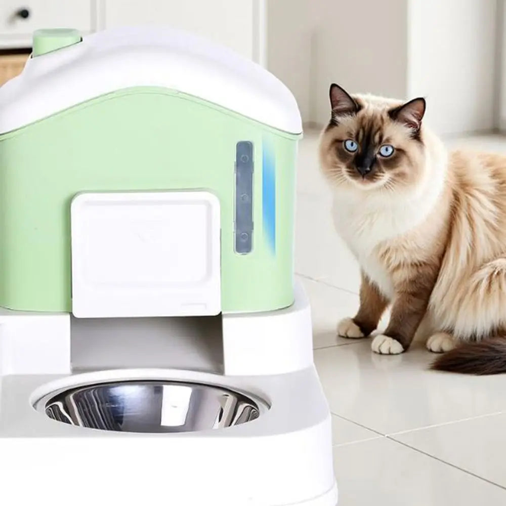 2-in-1 Automatic Cat Water Fountain & Feeder