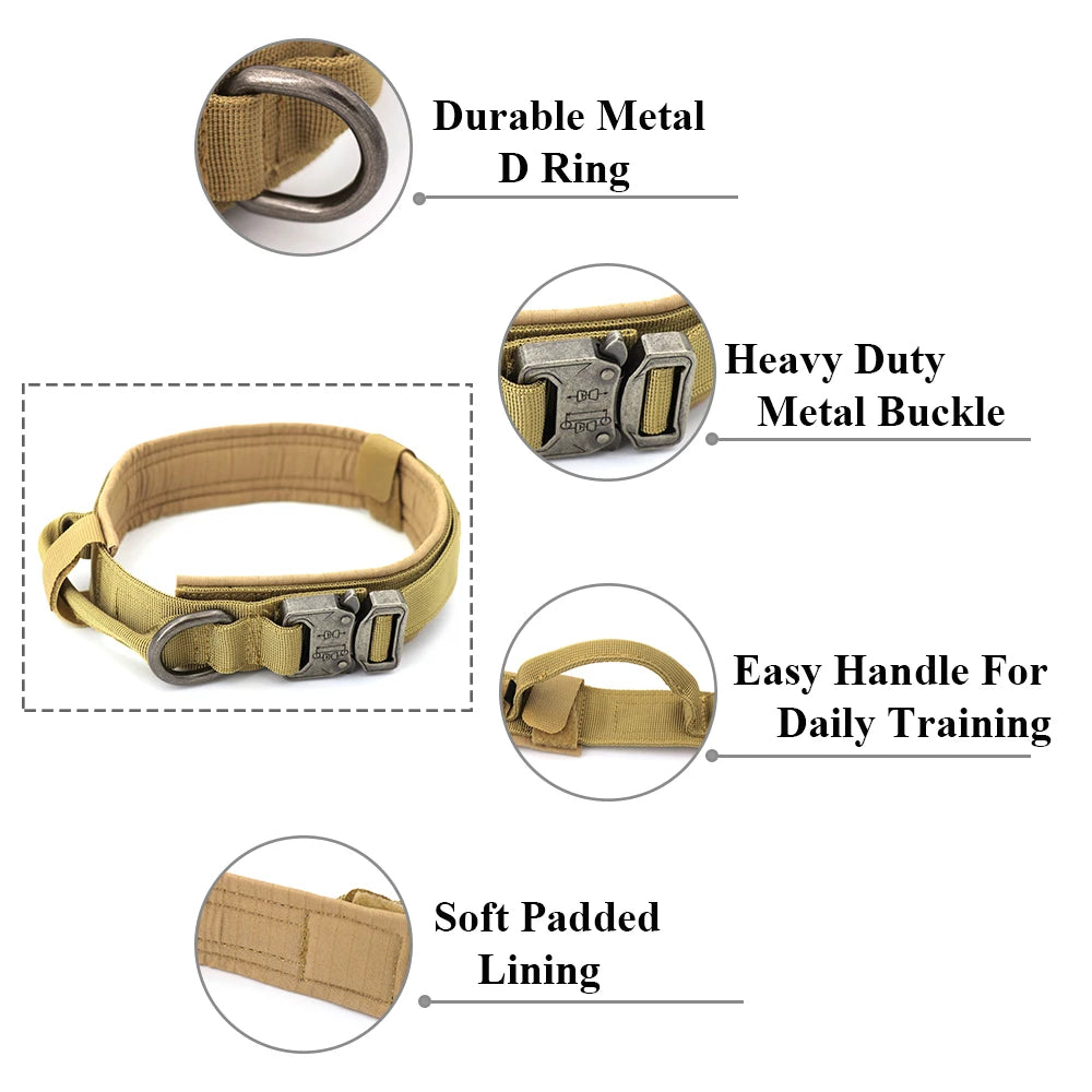 🐕 Tactical Dog Collar with Handle