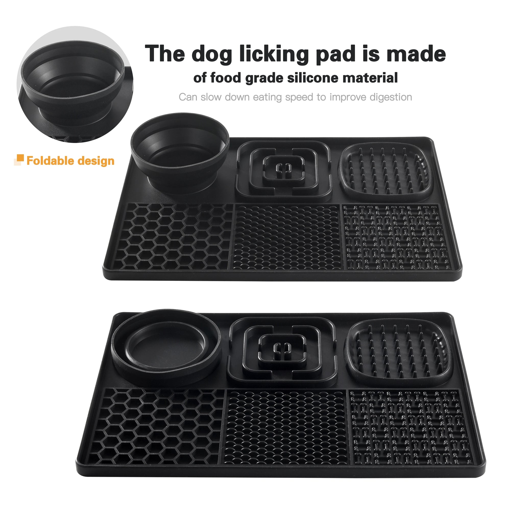 Silicone dog licking pad, slow feeder with suction cup for food and water without BPA