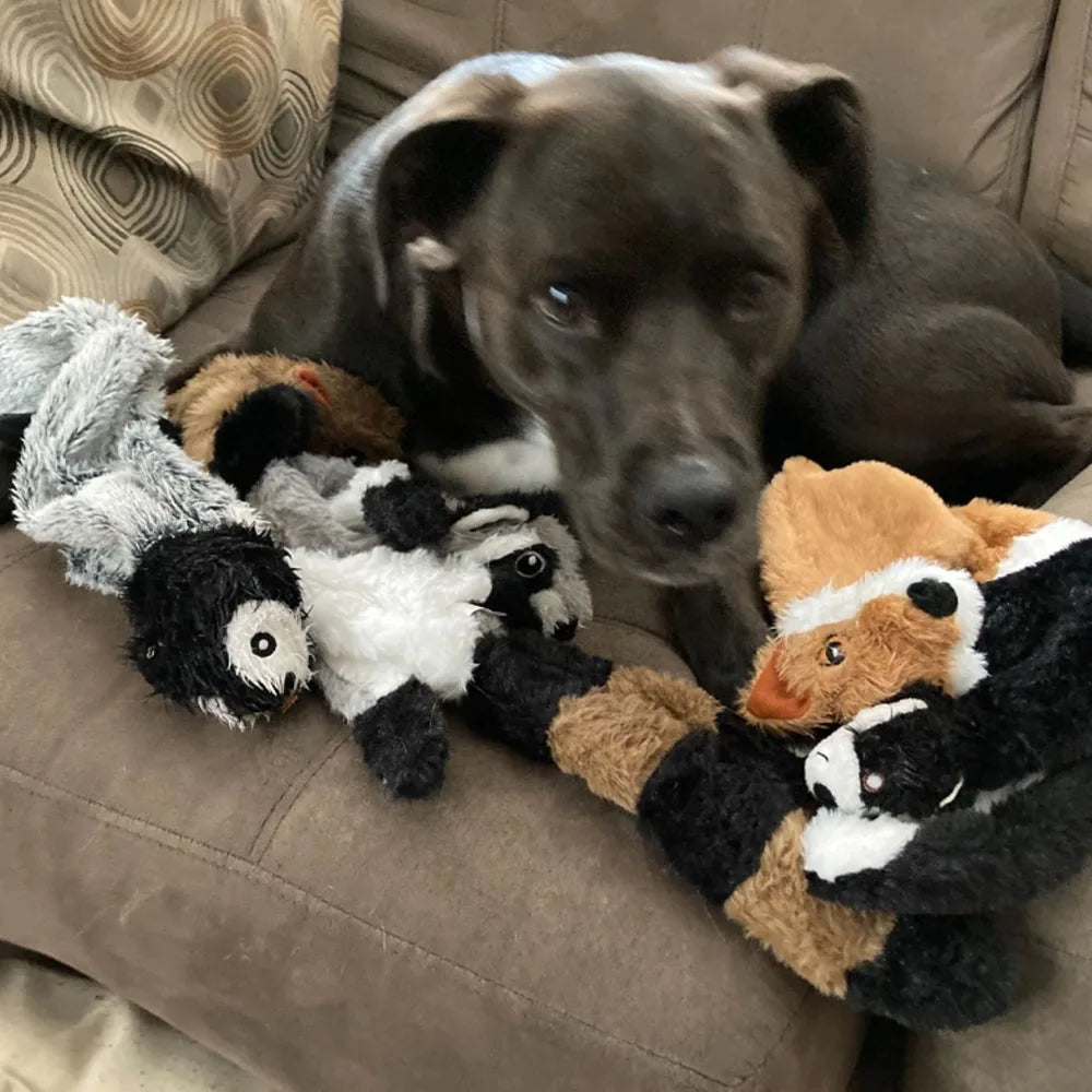 Simulated Animal No Stuffing Dog Toy with Squeakers and Crinkles