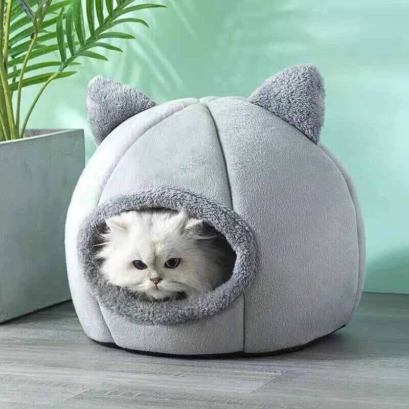 🛏️ CozyPet Tent Bed – Self-Warming Hideaway for Cats & Small Dogs