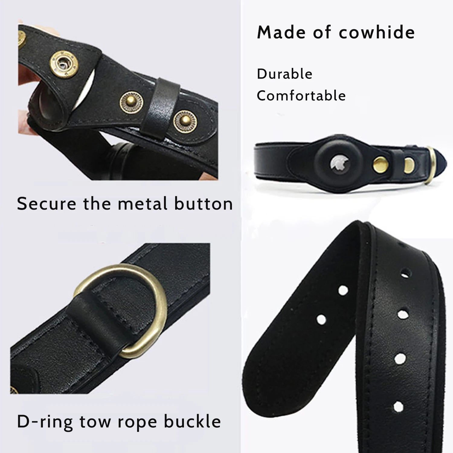 AirTag Holder Dog Collar – Leather