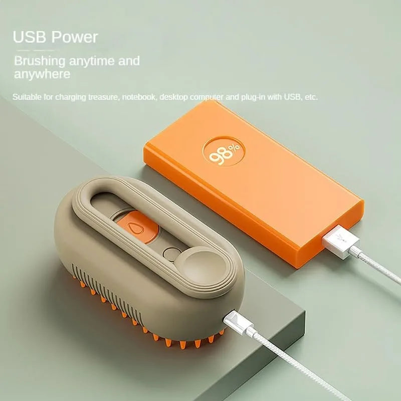 3-in-1 Steamy Pet Grooming BrushTangled and Loose Hair