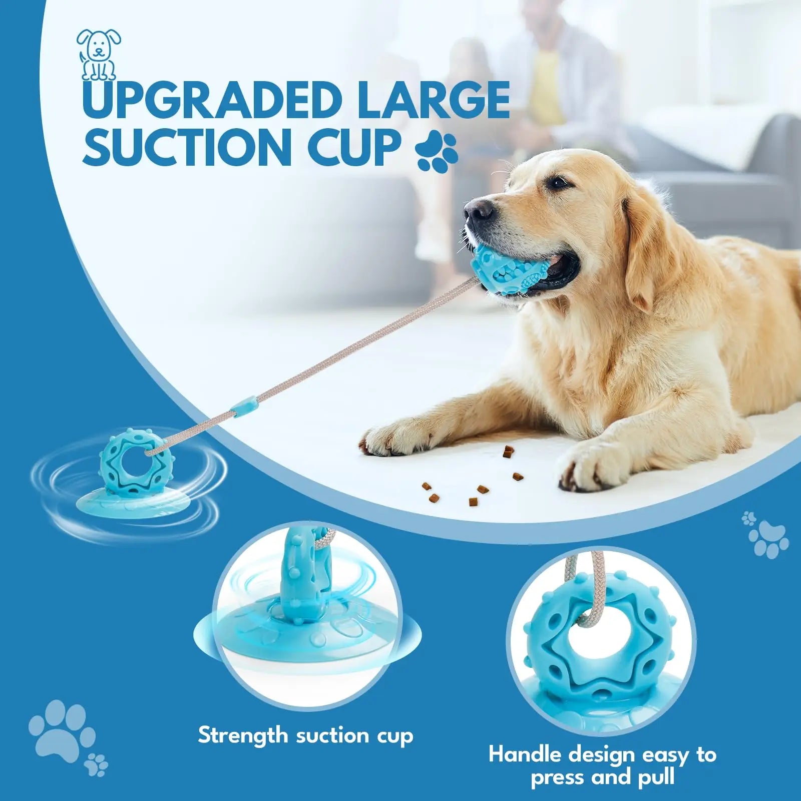 CozyPaws Suction Tug Toy with Chew Ball