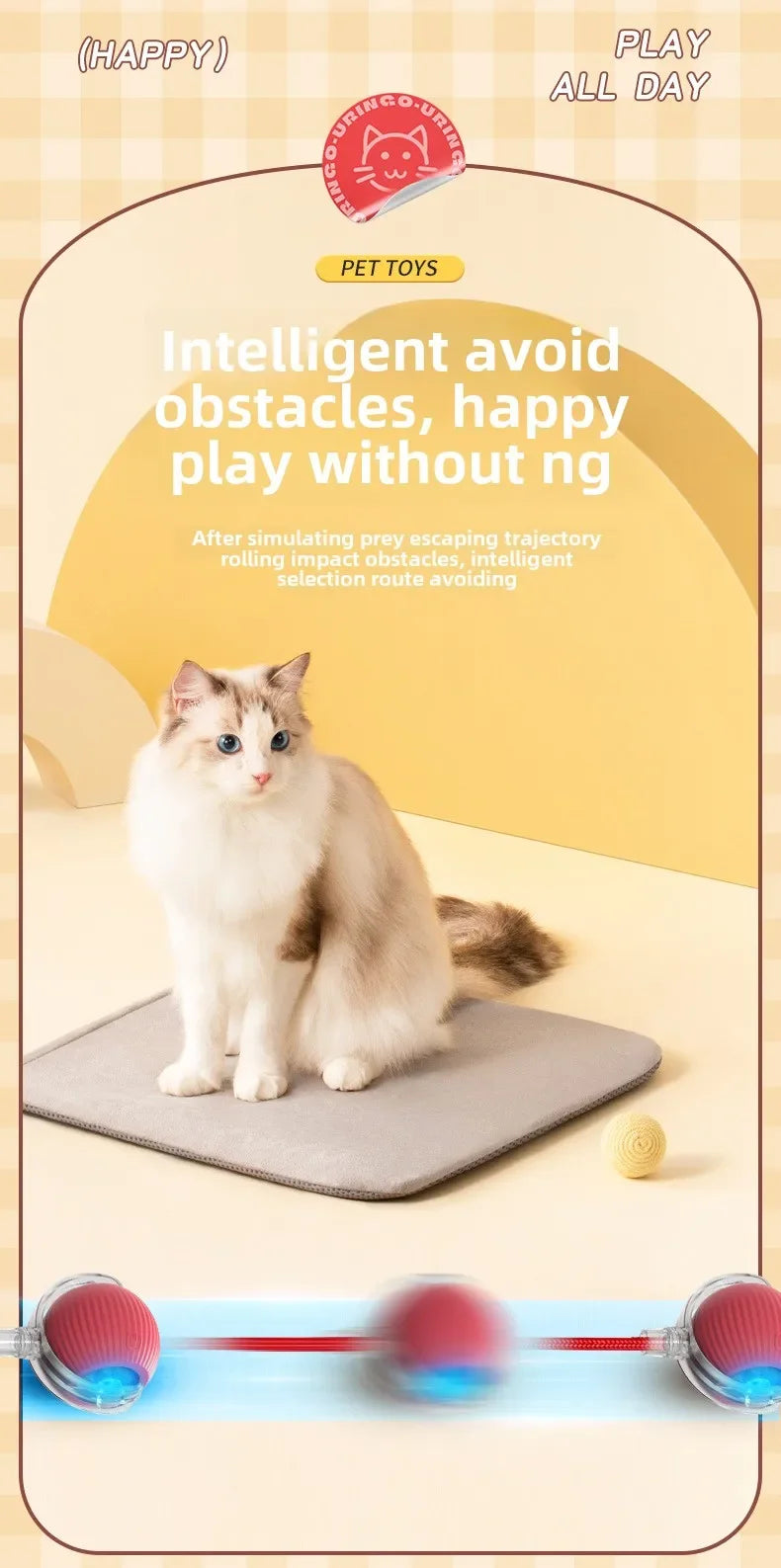 Intelligent Electric Cats Toys Rolling Ball
