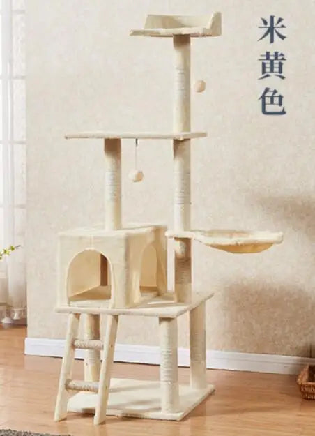 CozyPaws Multi-Layer Cat Tree Tower with Scratching Post and Ladder