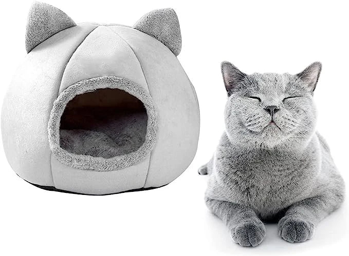🛏️ CozyPet Tent Bed – Self-Warming Hideaway for Cats & Small Dogs