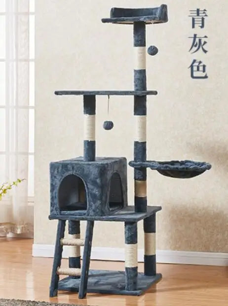 CozyPaws Multi-Layer Cat Tree Tower with Scratching Post and Ladder
