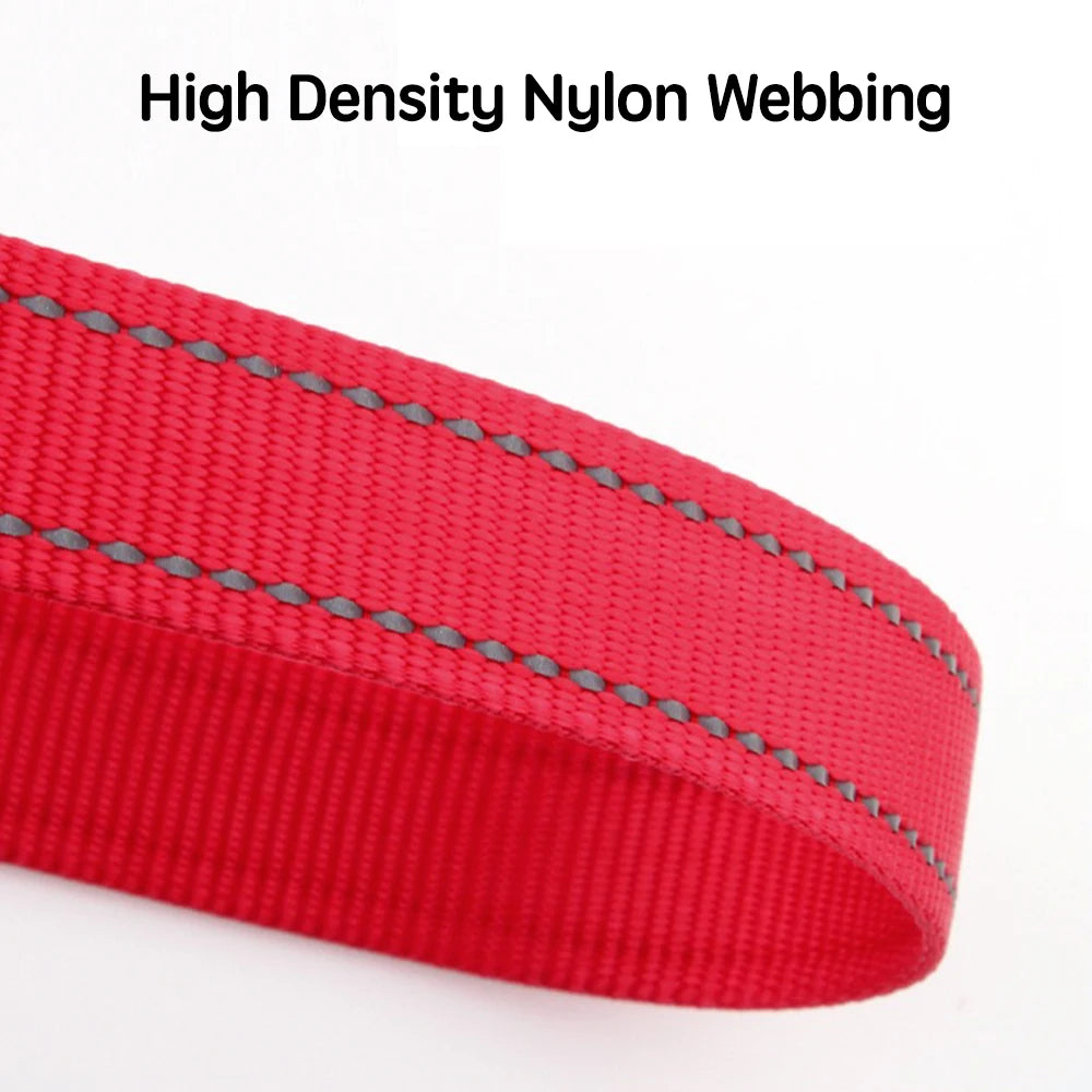 Adjustable Nylon Dog Collar with Safety Lock (2-in-1 Chain)