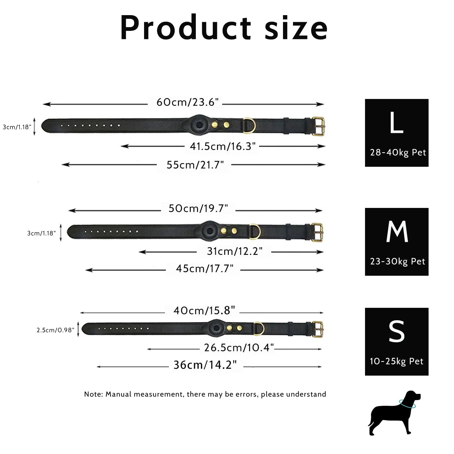 AirTag Holder Dog Collar – Leather
