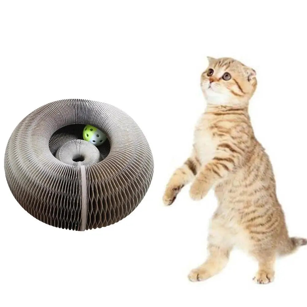 Foldable Cat Scratch Board with Bell