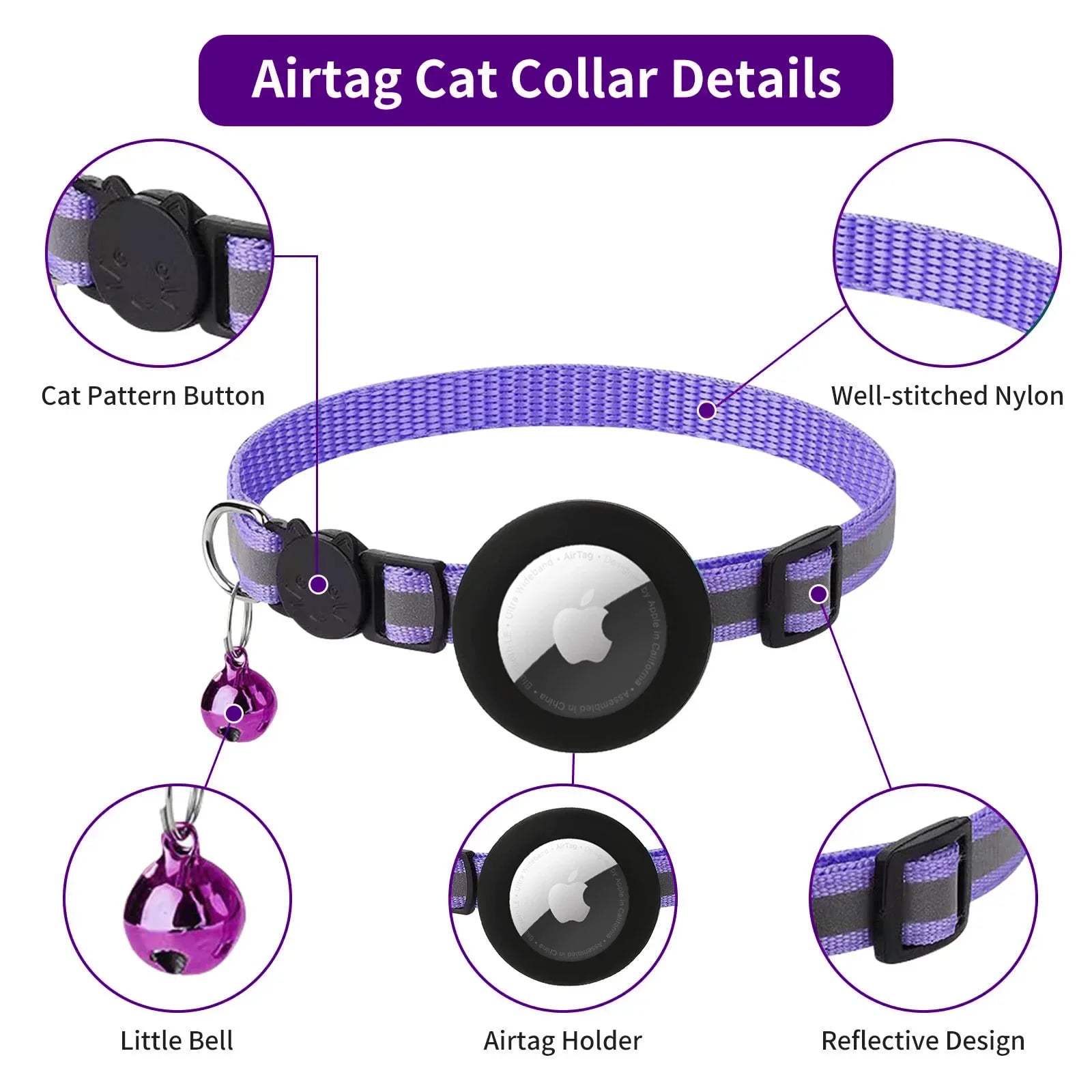 Mini GPS AirTag Collar for Cats & Dogs