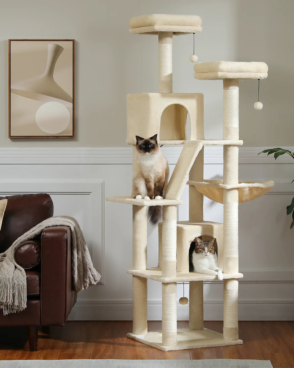 CozyPaws Large Cat Tree Tower with Scratching Posts