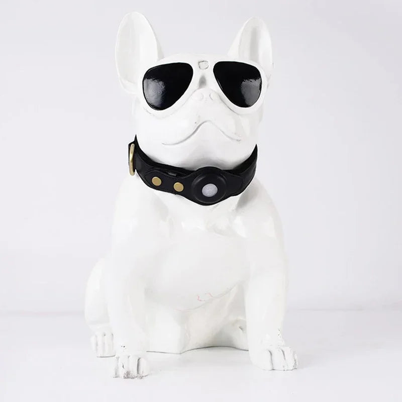 Genuine Leather AirTag Dog Collar – Anti-Loss & Durable