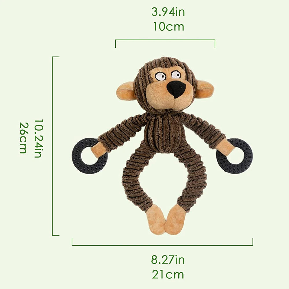 Squeaky Monkey, Cow, or little Bear - Dog Toy