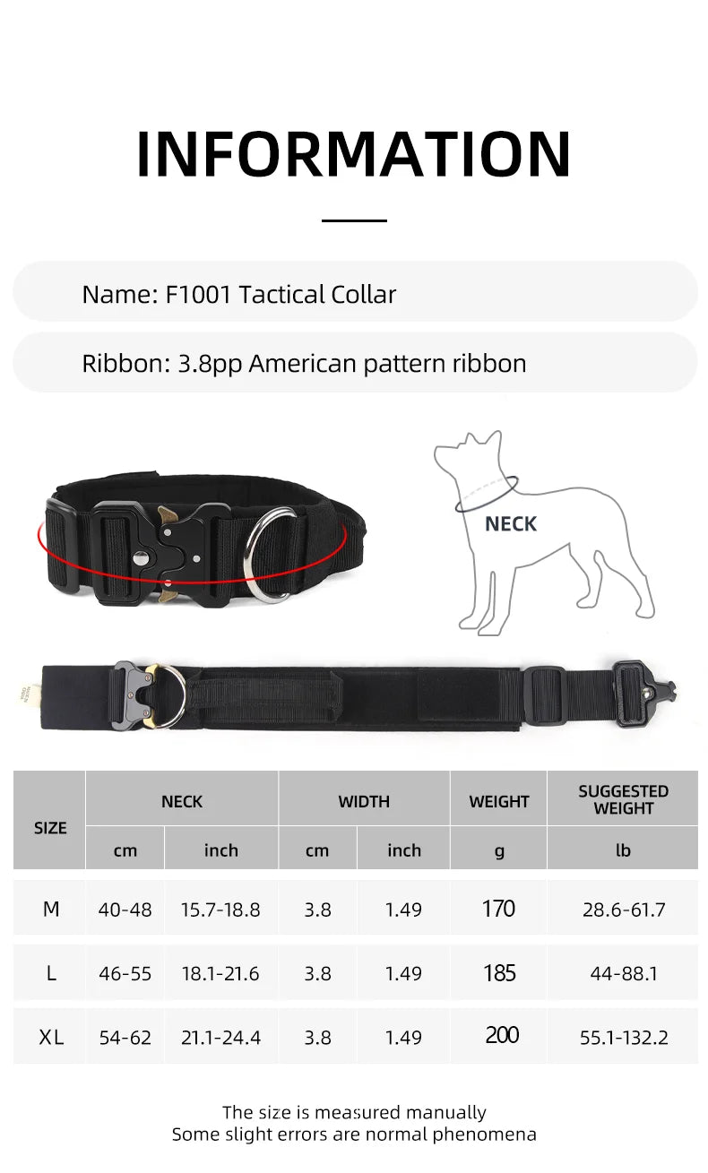 Tactical Dog Collar with Metal Buckle