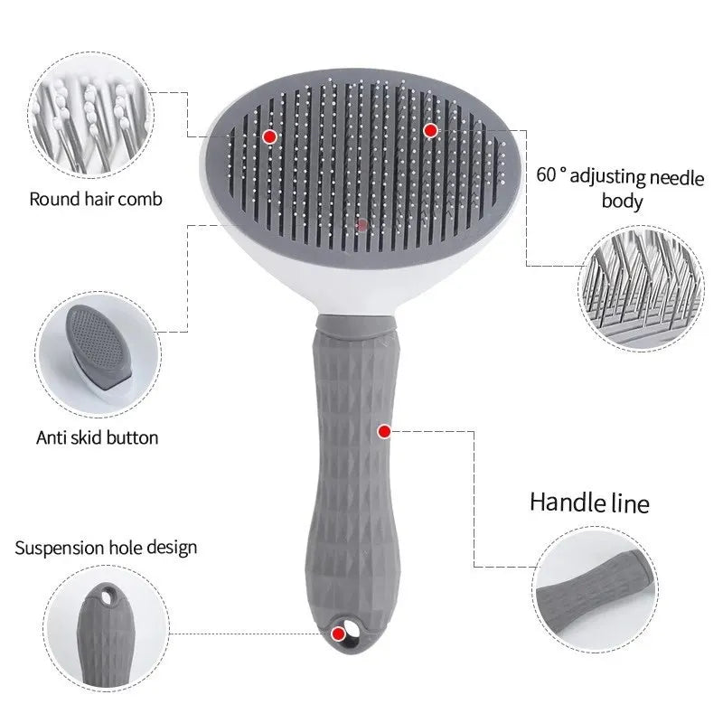 Pet Hair Brush & Comb for Dogs & Cats