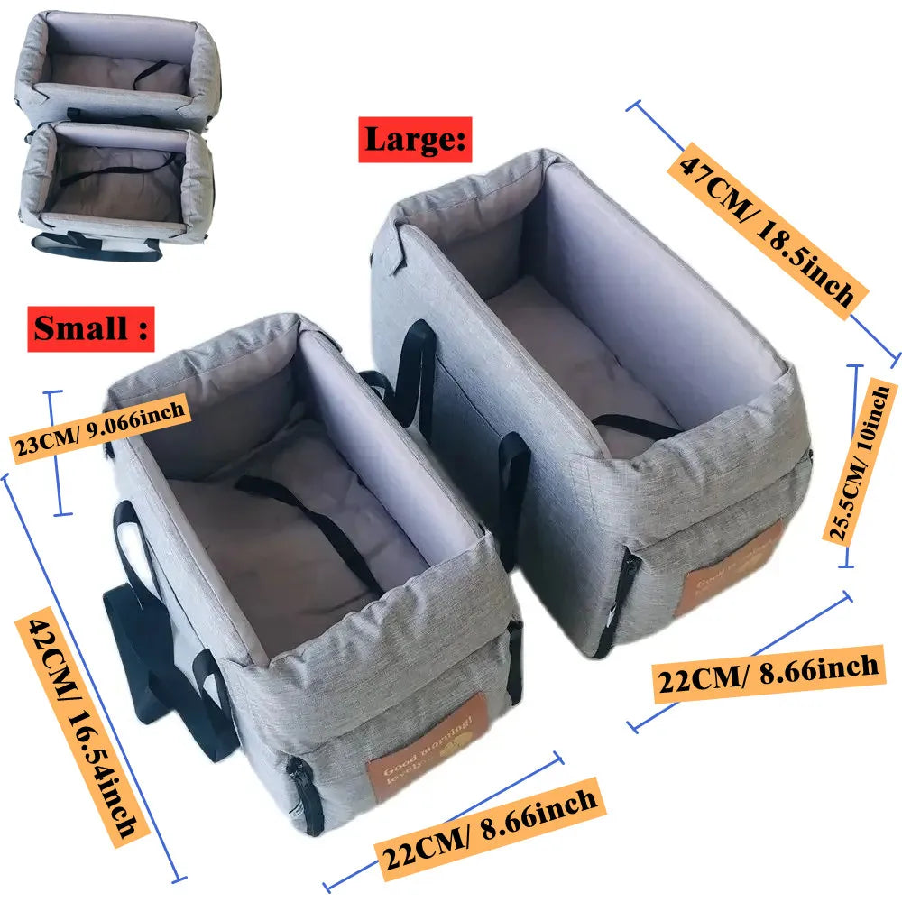 Portable Pet Car Seat Bed – Travel Safe & Comfy