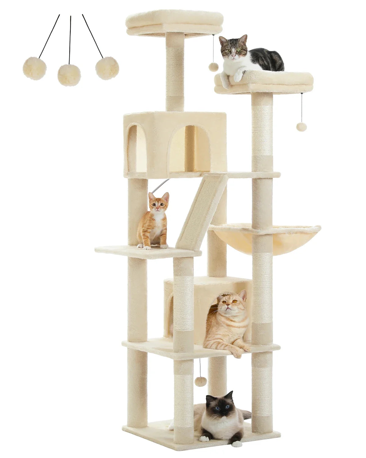 CozyPaws Large Cat Tree Tower with Scratching Posts