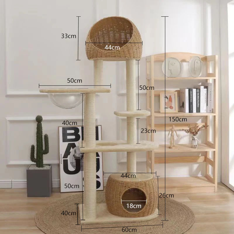 CozyPaws Large Cat Tree Tower with Hammock and Scratching Posts