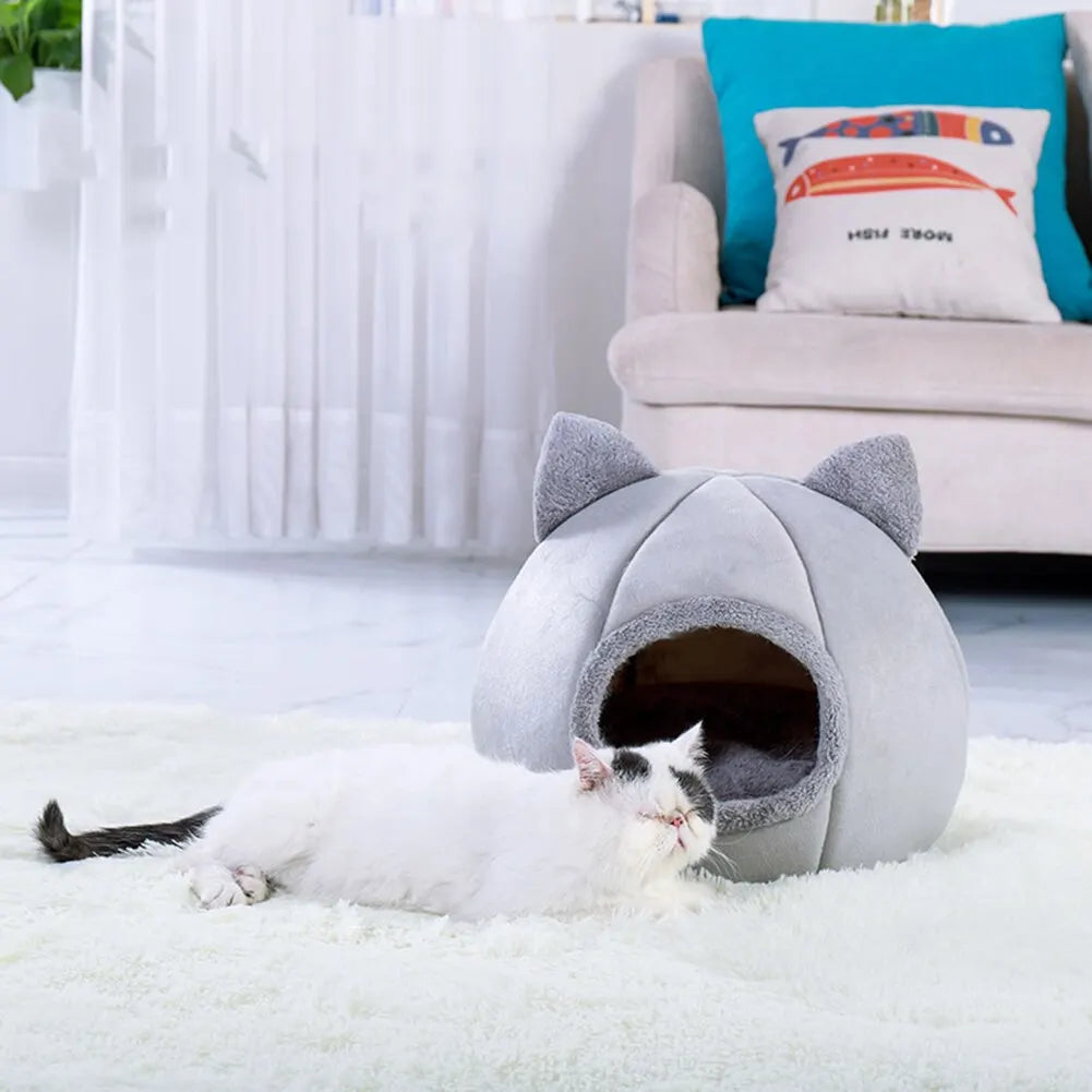 🛏️ CozyPet Tent Bed – Self-Warming Hideaway for Cats & Small Dogs