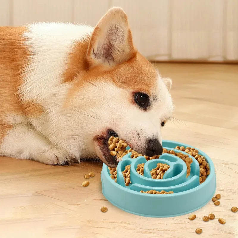 1PC Pet Cat Dog Slow Food Bowl