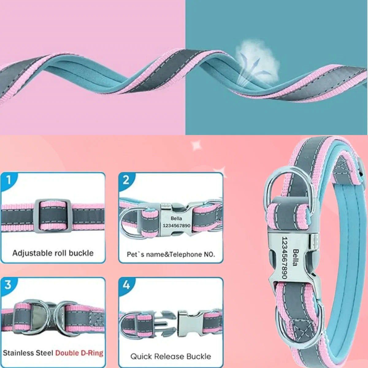 Adjustable Reflective Dog Harness – Safe & Comfortable Fit for All Breeds
