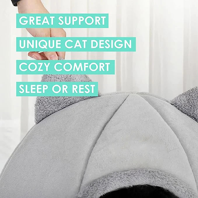 🛏️ CozyPet Tent Bed – Self-Warming Hideaway for Cats & Small Dogs