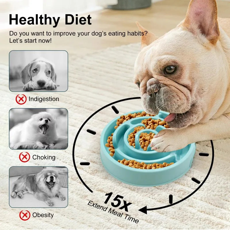 1PC Pet Cat Dog Slow Food Bowl