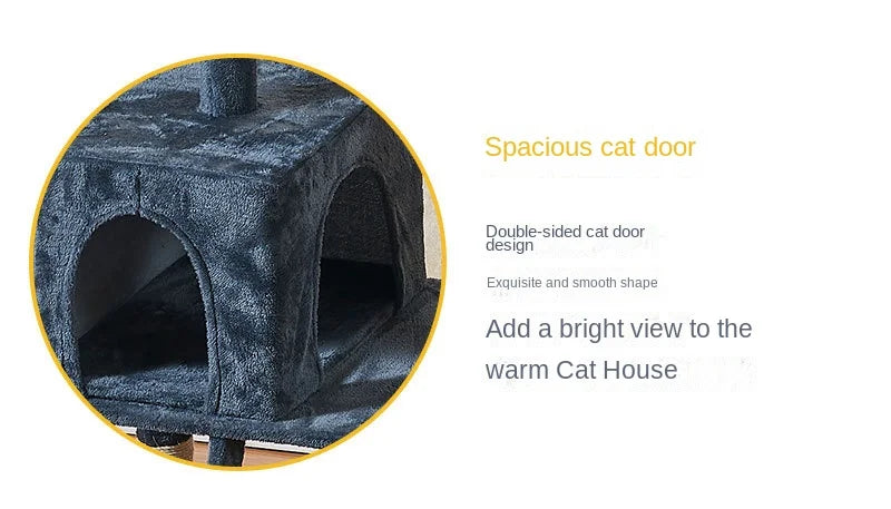 CozyPaws Multi-Layer Cat Tree Tower with Scratching Post and Ladder