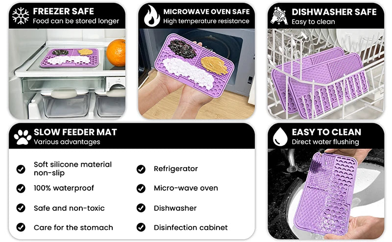 CozyPaws Pet Feeding Mat – Slow Lick Pad for Cats and Dogs
