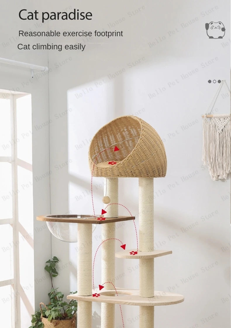 CozyPaws Large Cat Tree Tower with Hammock and Scratching Posts