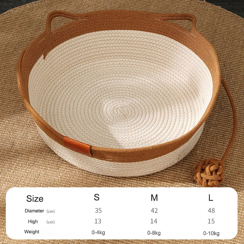 Madden Handwoven Rattan Cat Bed Basket