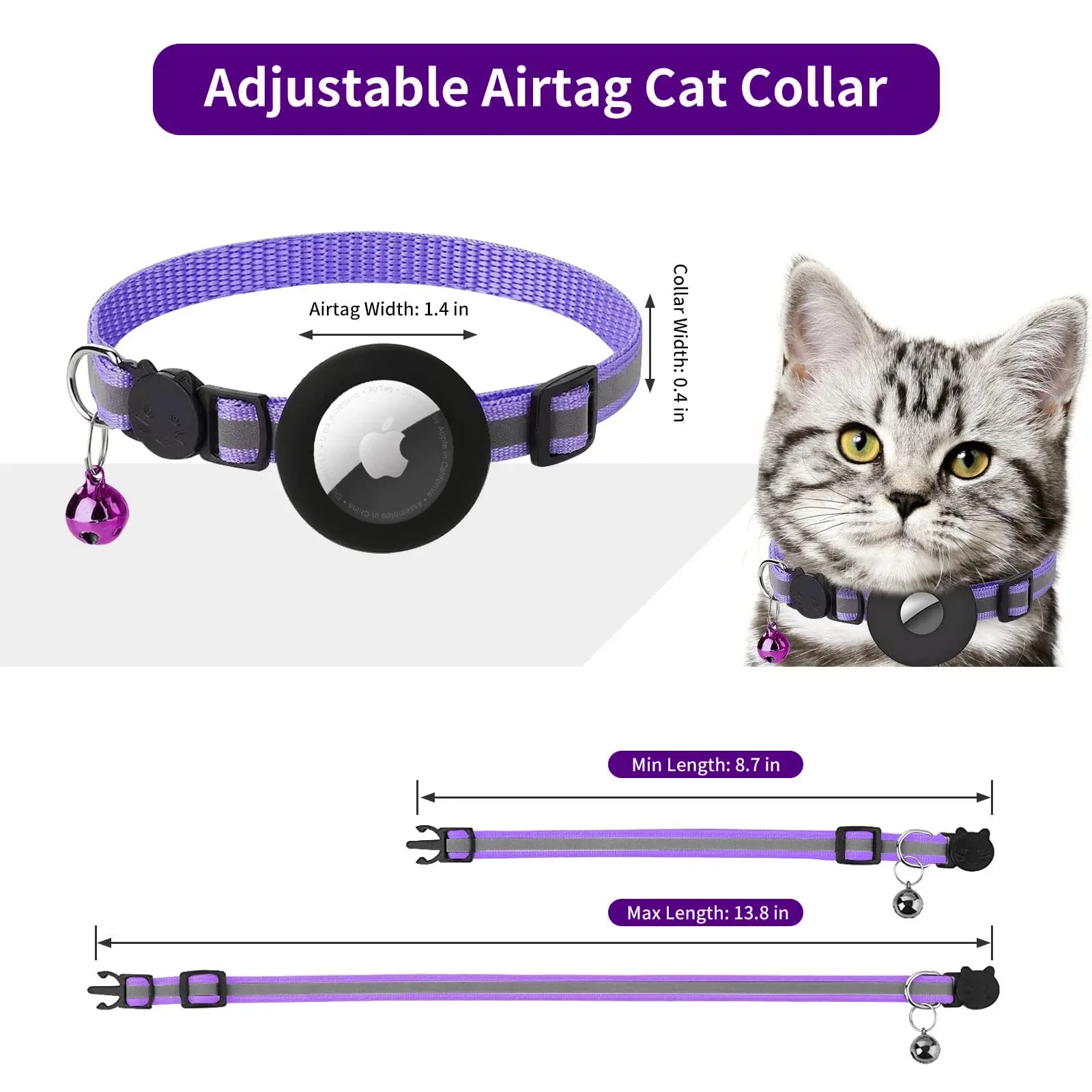 Mini GPS AirTag Collar for Cats & Dogs