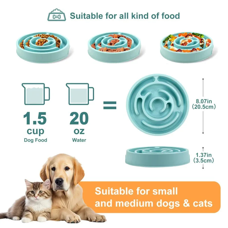 1PC Pet Cat Dog Slow Food Bowl