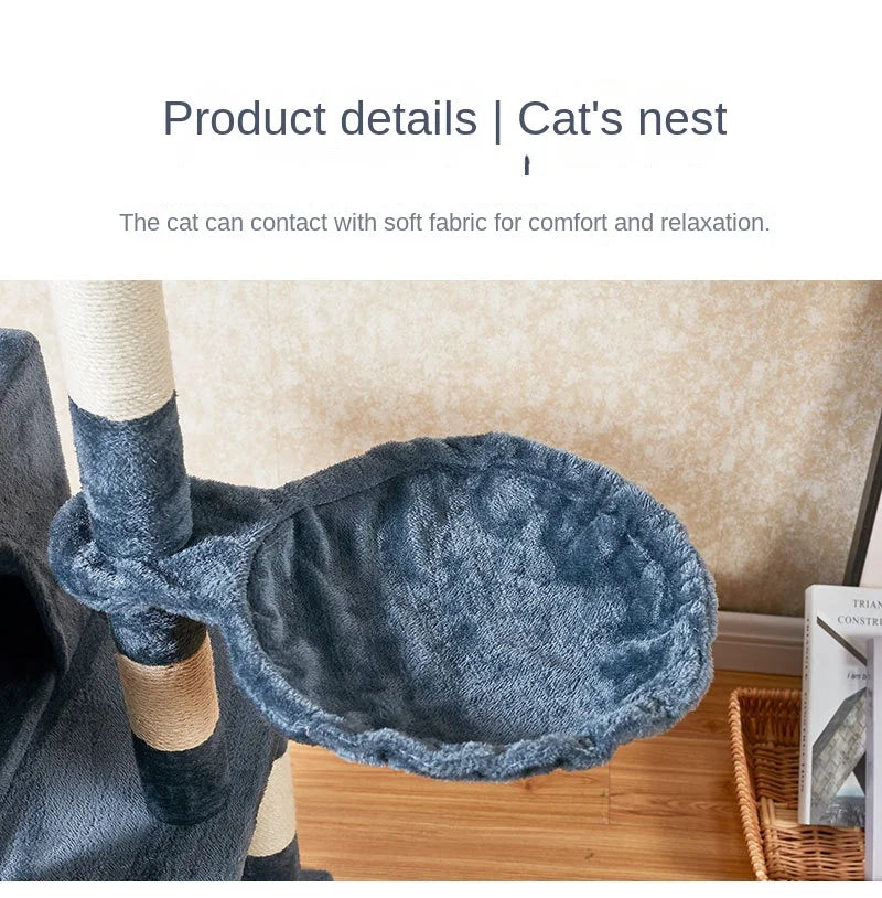 CozyPaws Multi-Layer Cat Tree Tower with Scratching Post and Ladder