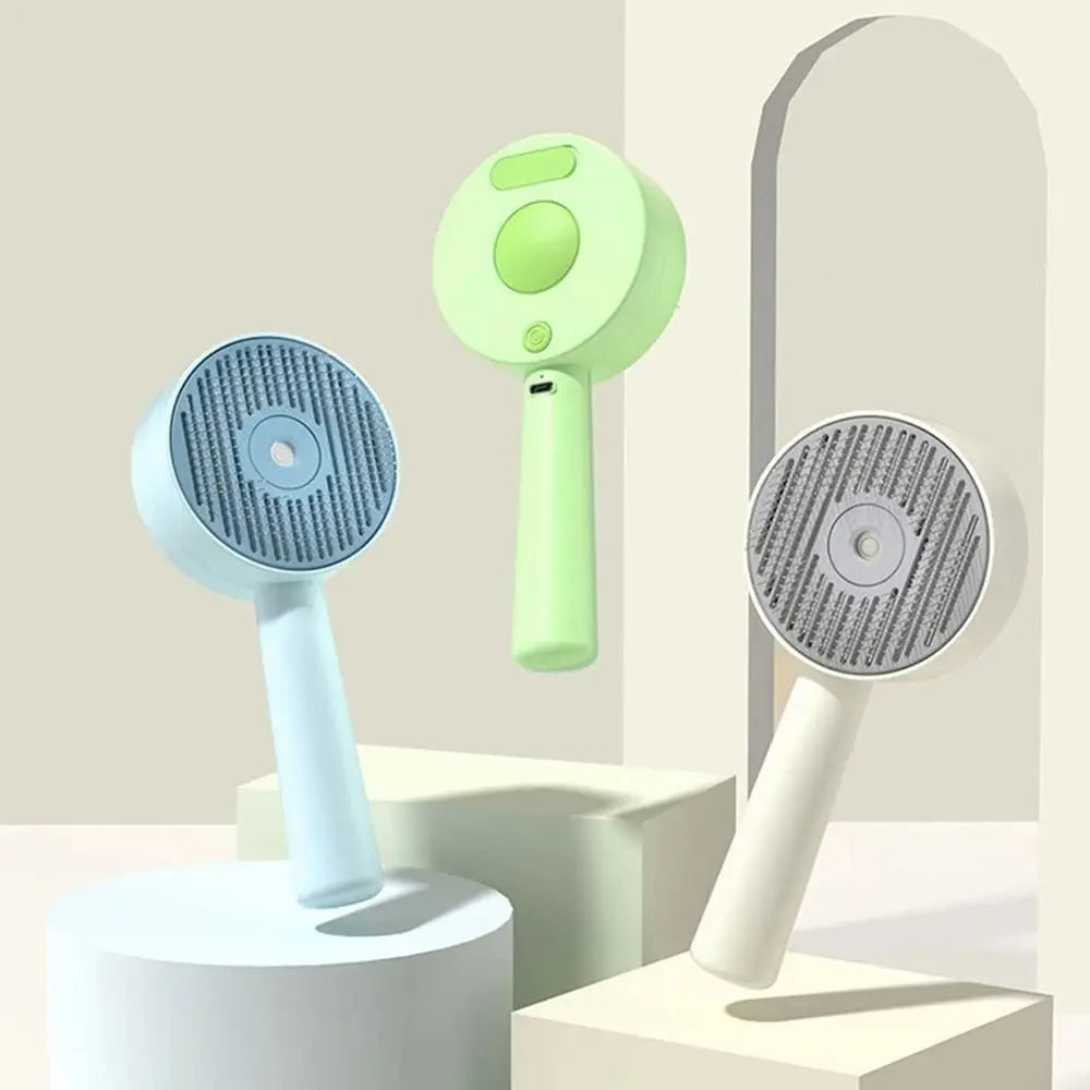 Anti-Static Pet Comb with Spray & One-Click Cleaning