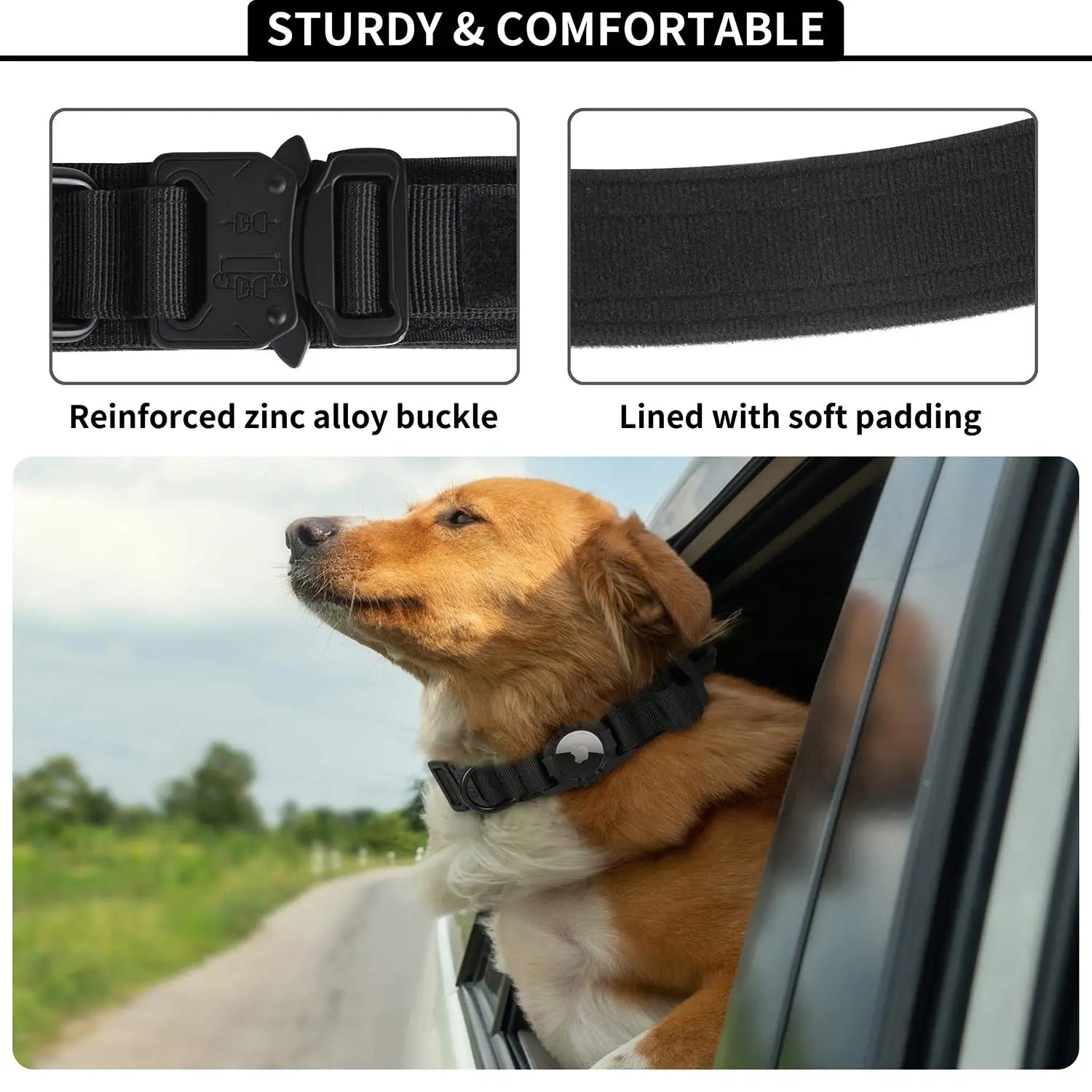Military-Grade AirTag Dog Collar