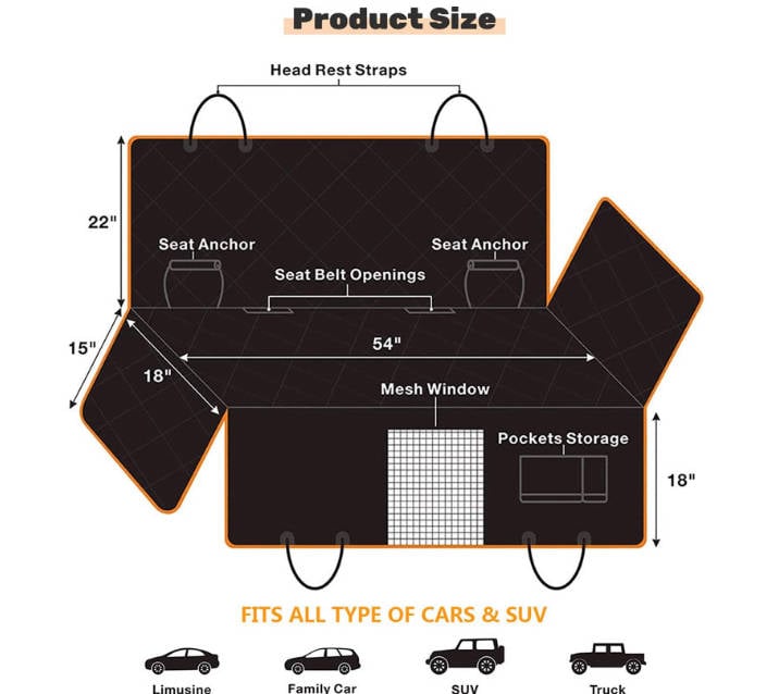 Hard Bottom Dog Car Seat Extender Cover